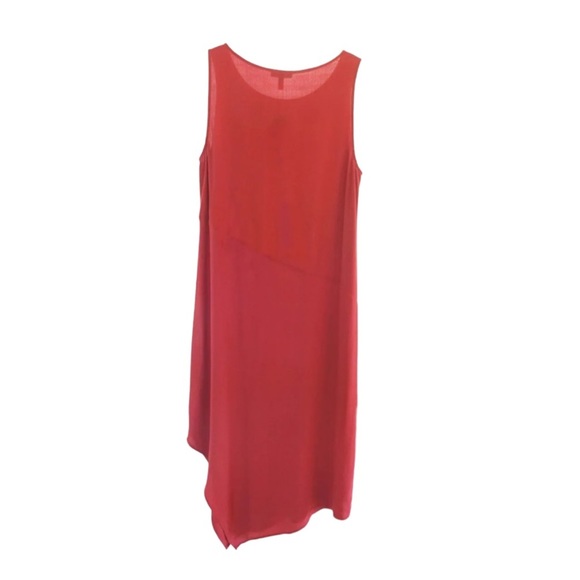 $378 Eileen Fisher Silk Dress Medium 10 12 100% Silk Crepe Flutter Hem Sleeveles - Picture 5 of 12